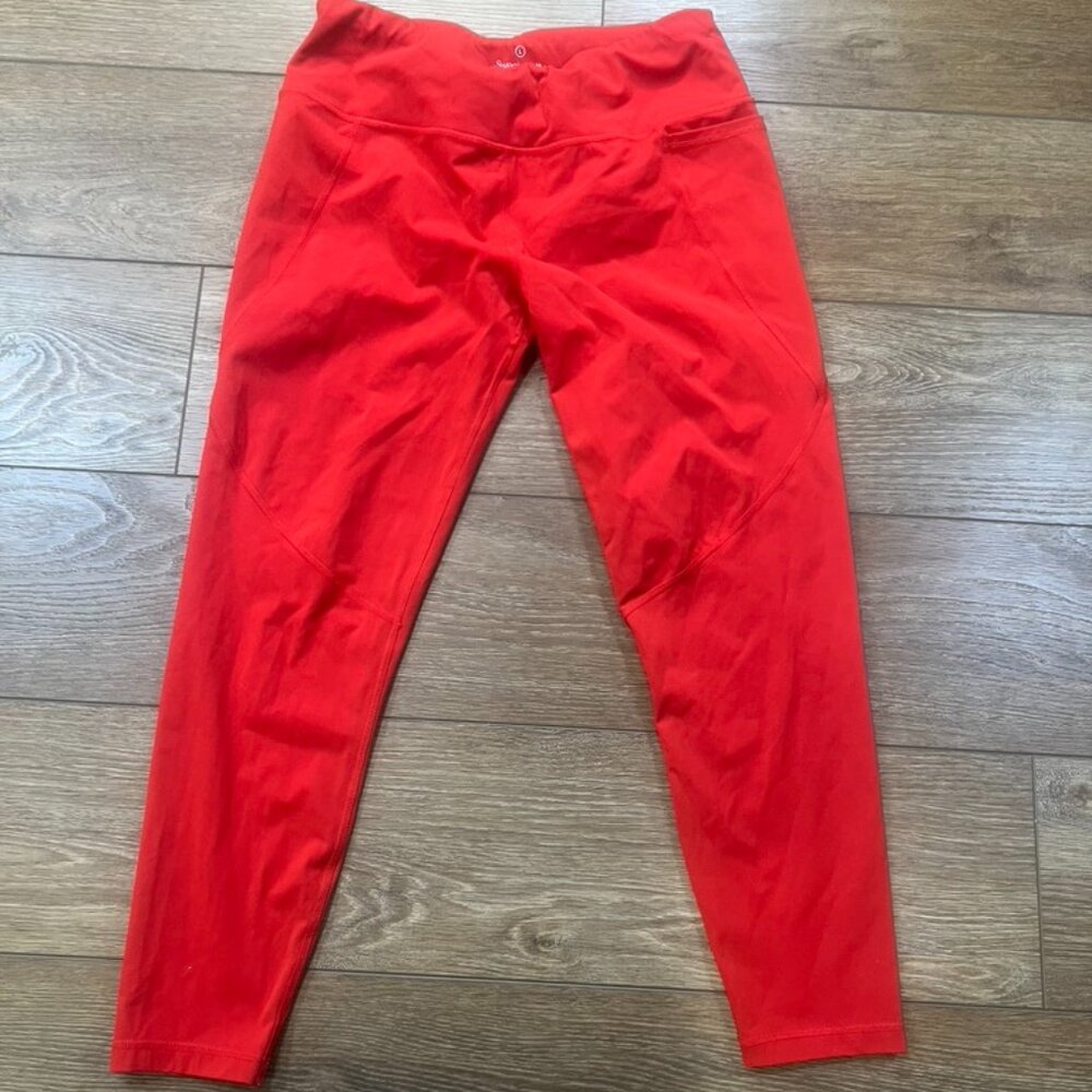 Sweaty Bettery Power Leggings 7/8 Length Red, Size L, 24" Inseam, Stretch